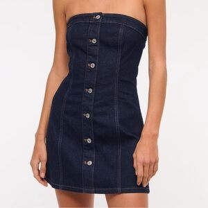 Abercrombie & Fitch Mara Strapless Denim Mini Dress Women’s size XL NWT Cotton